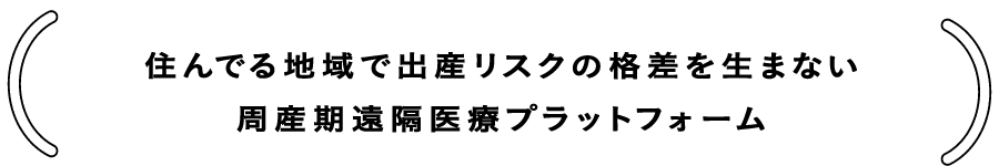 住んでる地域で出産リスクの格差を生まない周産期遠隔医療プラットフォーム