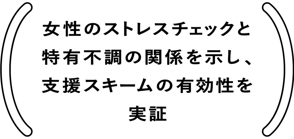 女性のストレスチェックと特有不調の関係を示し、支援スキームの有効性を実証